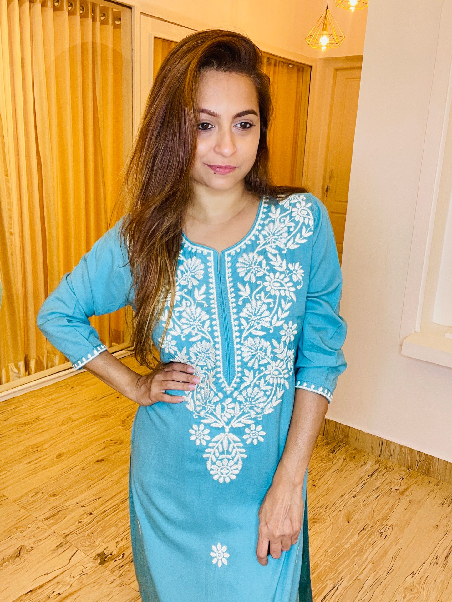 Cyan Kurta