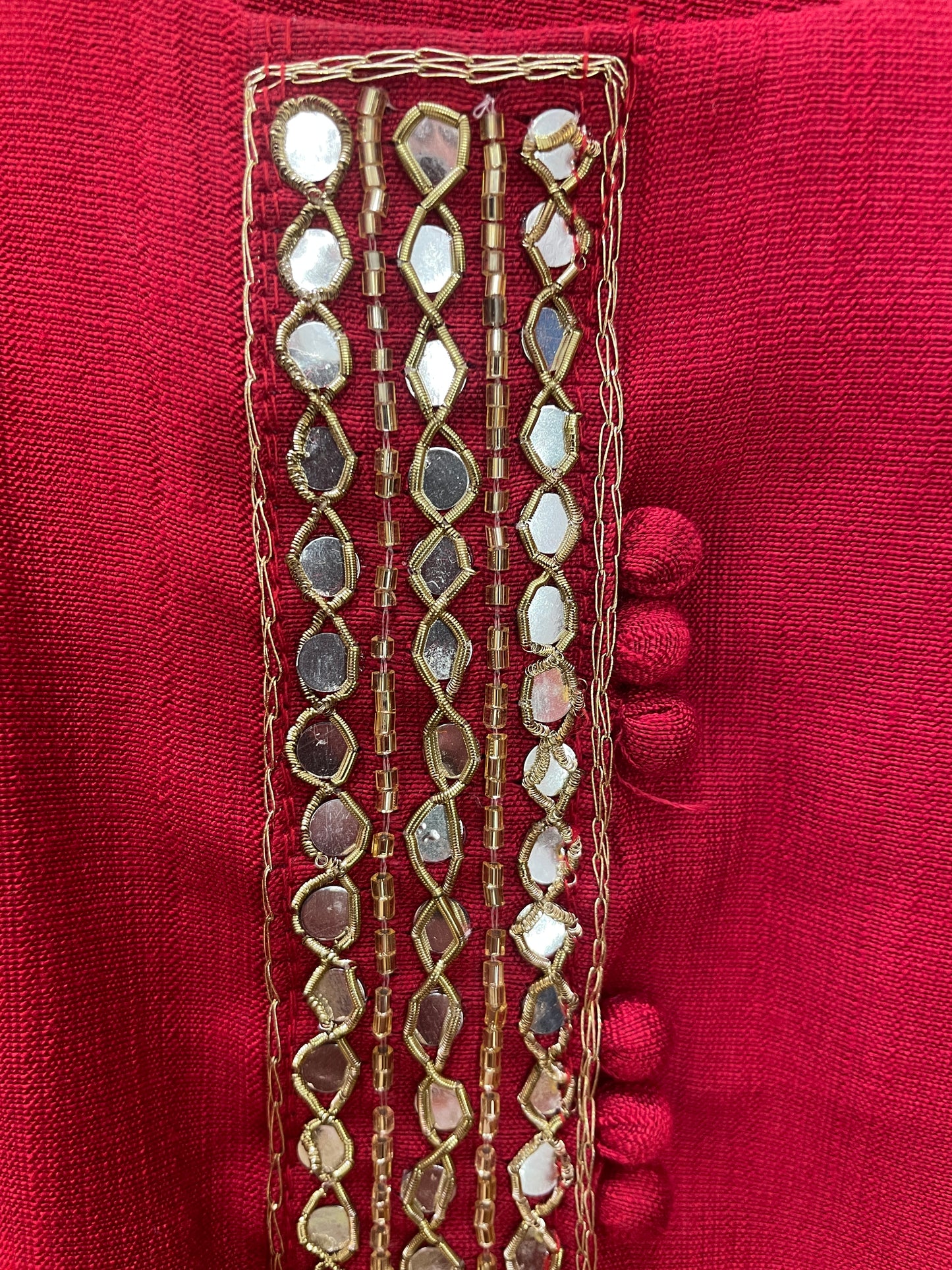 Dark Red Khadi Silk Set