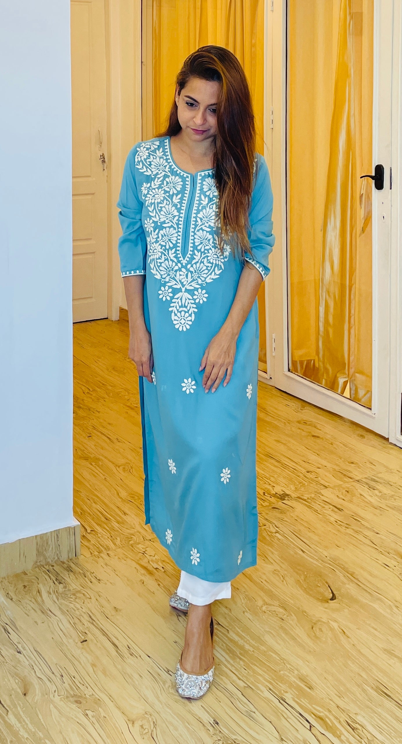 Cyan Kurta