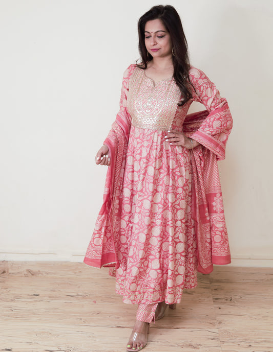 Brick Red Anarkali