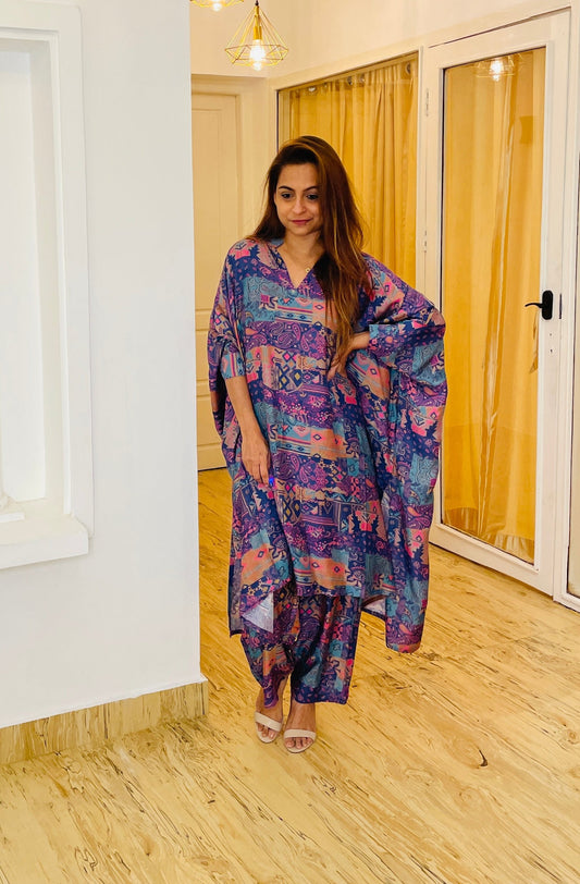 Purple Sweet Pea Kaftan Set