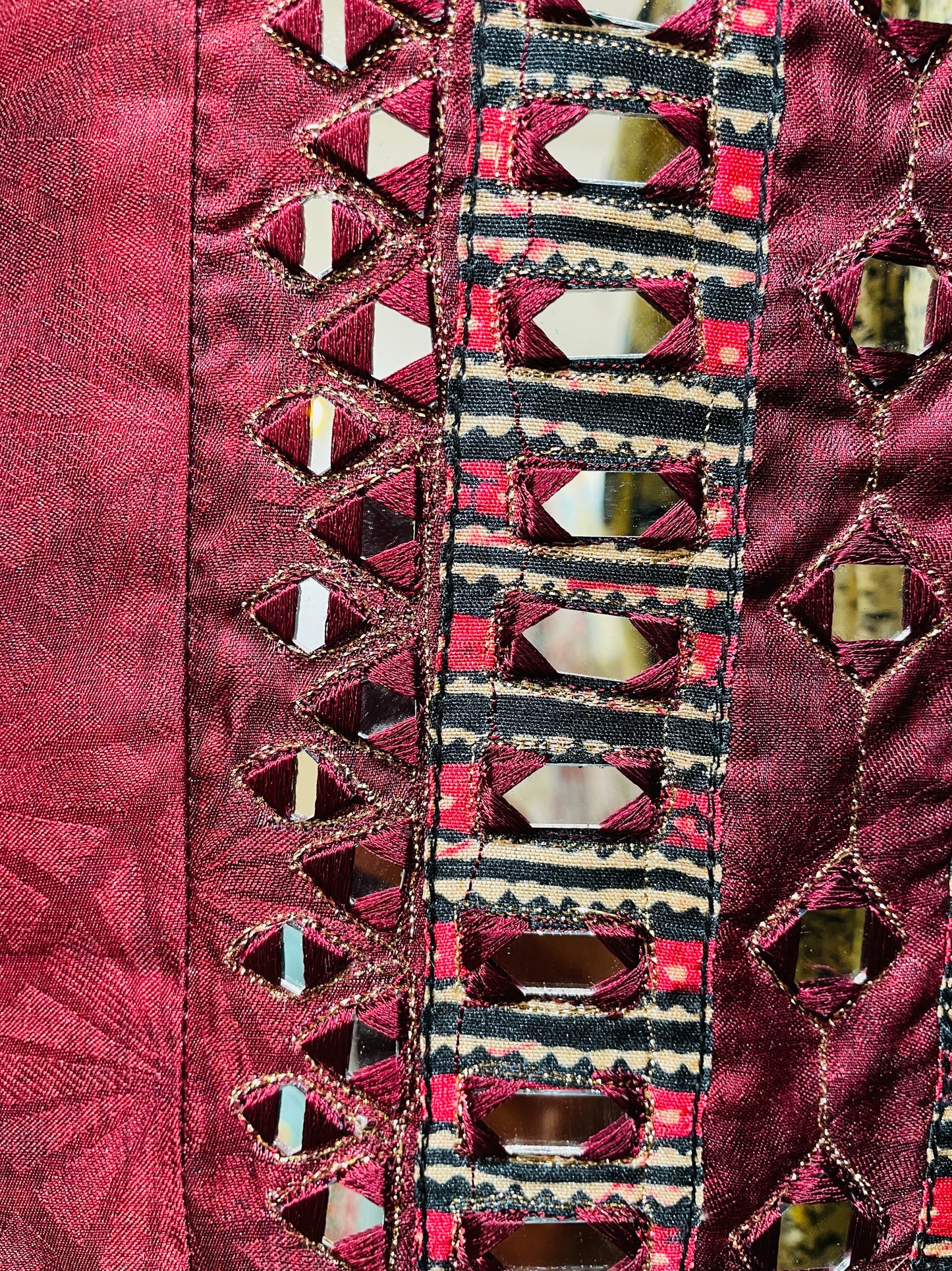 Maroon Safah Anarkali