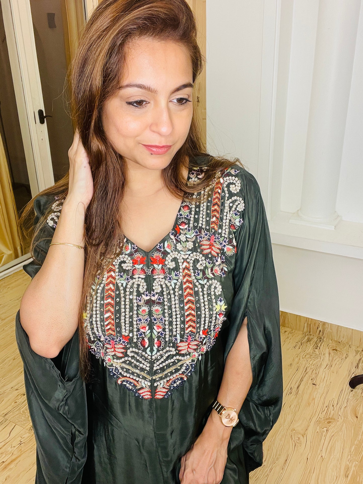 Dark Moss Green Kaftan