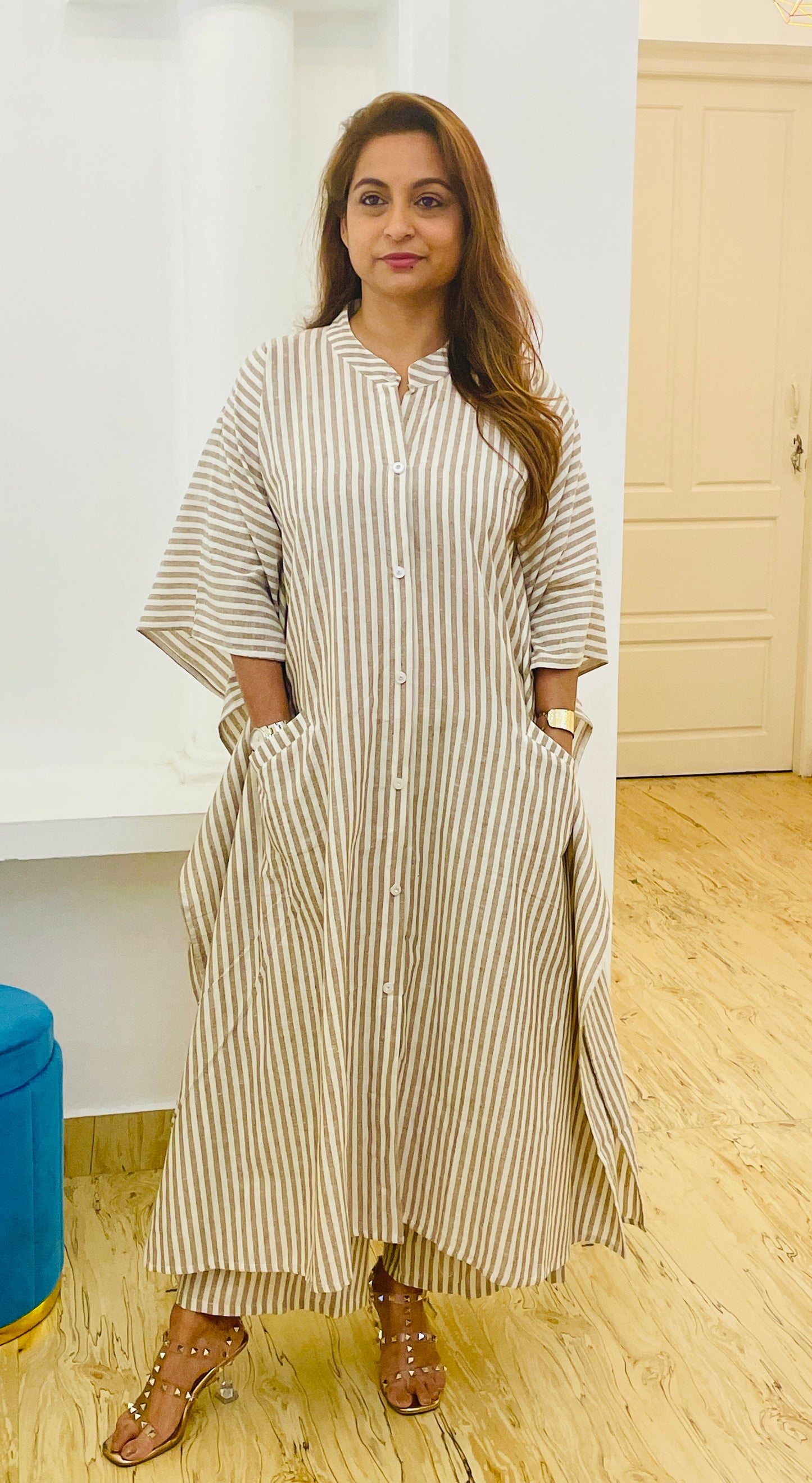 Vertical Lines Kaftan Co-ords