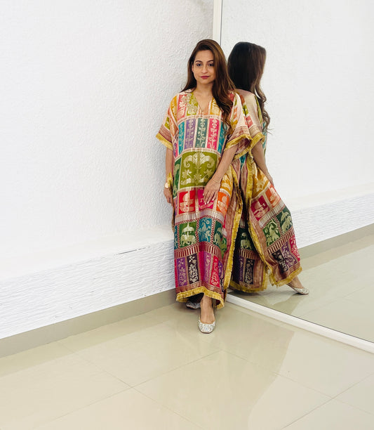 Multicolor Tissue Kaftan